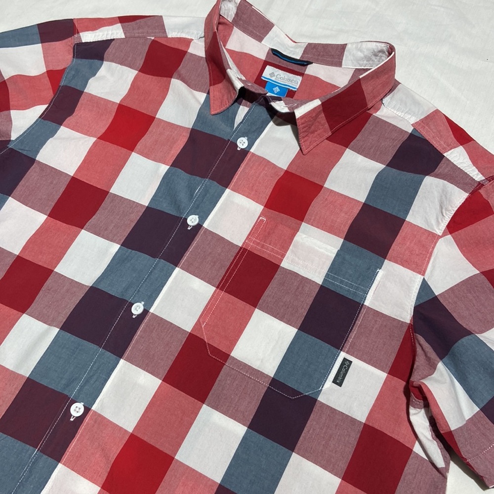 Columbia Sportswear Company Button Down Red White & Blue Big Check. XXL. - Picture 4 of 9